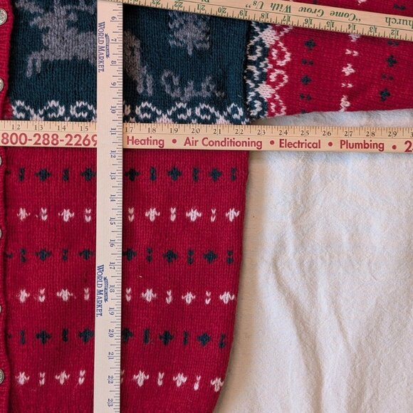 Eddie Bauer VIntage 90s Wool Icelandic Style Reindeer Holiday Knit Size Medium - Picture 7 of 7